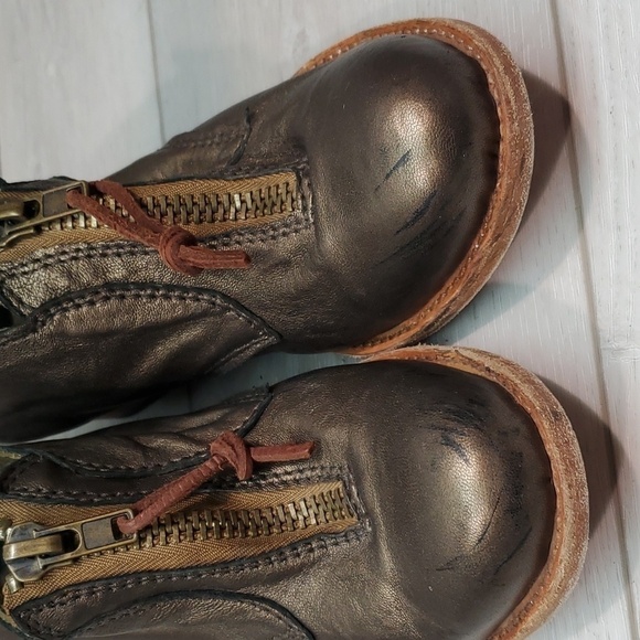 Free People Jim Barnier Womens Boho Leather Moto Heels shoes sz 9.5 USA - Picture 5 of 16